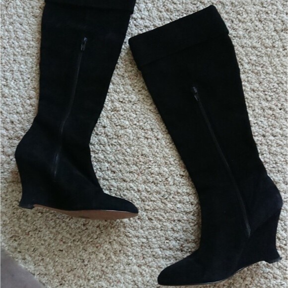 French connection black suede boots size 36.5 - Picture 1 of 8